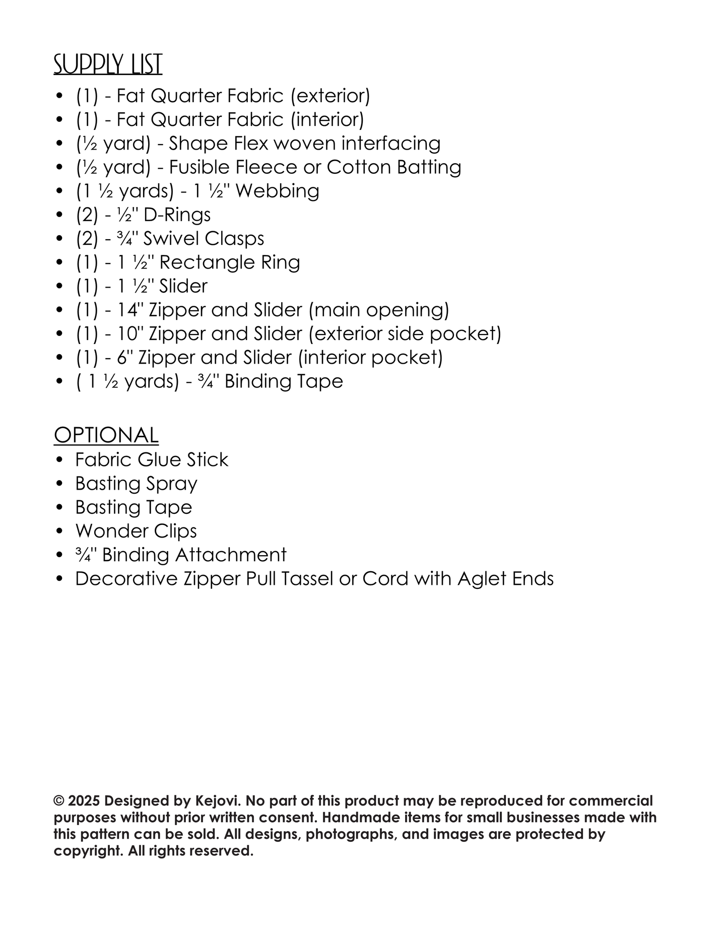 Cruz Crossbody Bag (PDF)