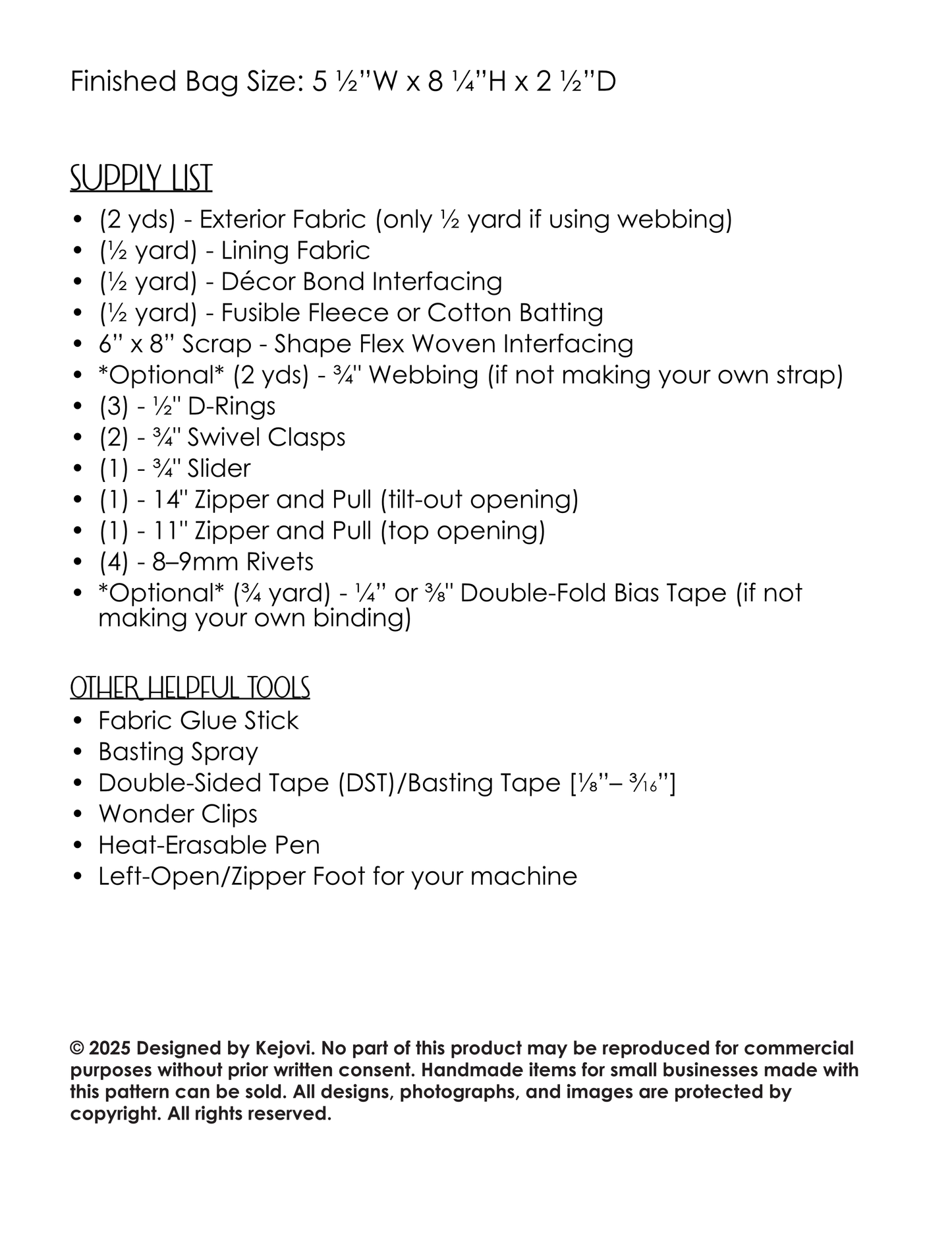 Kelli Crossbody Travel Companion (PDF)